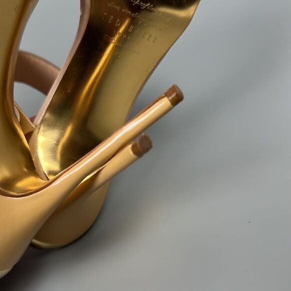 Ted Baker Chablise Nude Slip On Stiletto Patent Leather Sandals size 40 US 9 - Picture 10 of 14